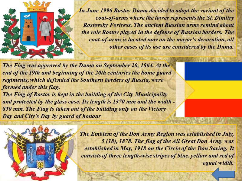 In June 1996 Rostov Duma decided to adopt the variant of the coat-of-arms where